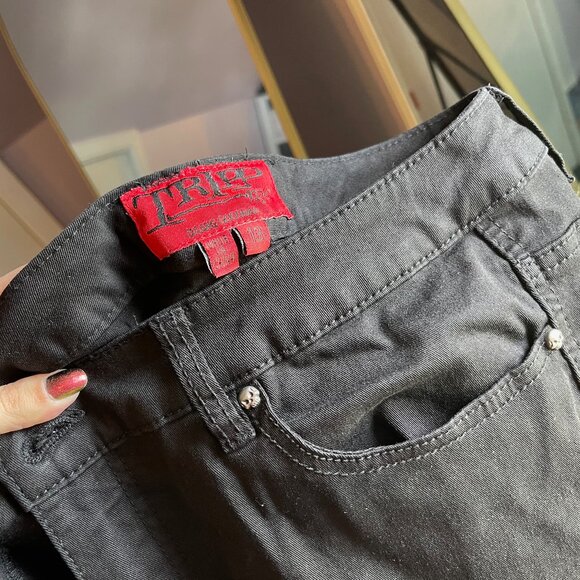 Hot Topic Tripp Black Cutout Fishnet Pants Size 13 Junior - Picture 2 of 4